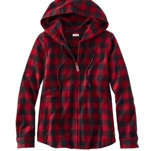 L.L. Bean Relaxed Scotch Plaid Flannel Shirt Hoodie